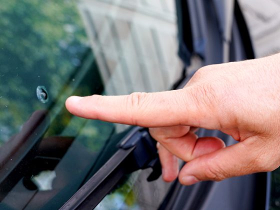 Windshield Damage from Road Debris